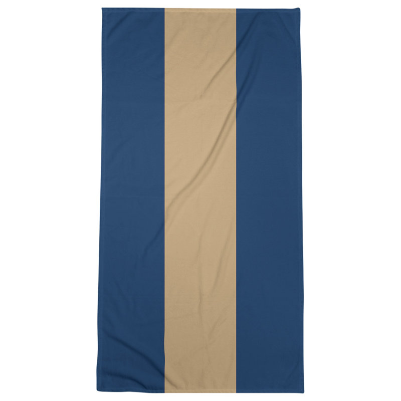 Bath Towel, Microfiber, Navy Blue/Minnesota Kasota Gold/Navy Blue
