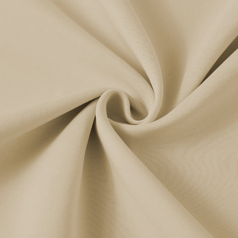 100% Polyester Blackout Pencil Pleat Room Darkening 230 GSM Curtains (Set of 2), Cream, 168cm Width x 183cm Drop