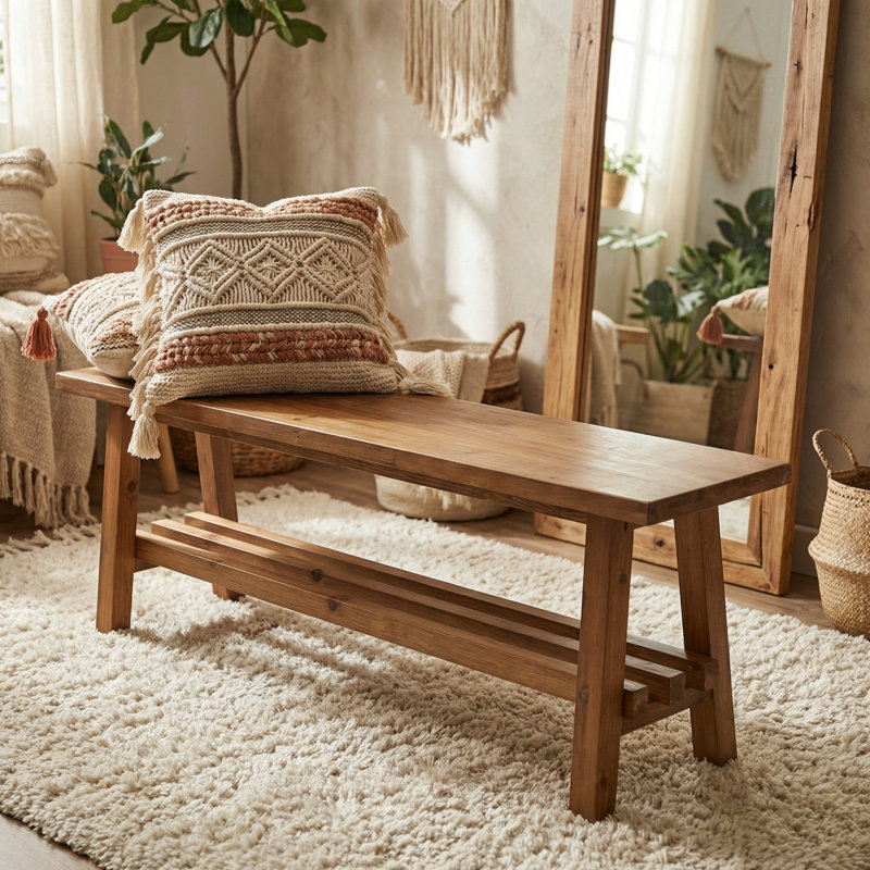 55" Farmhouse Dining Bench
