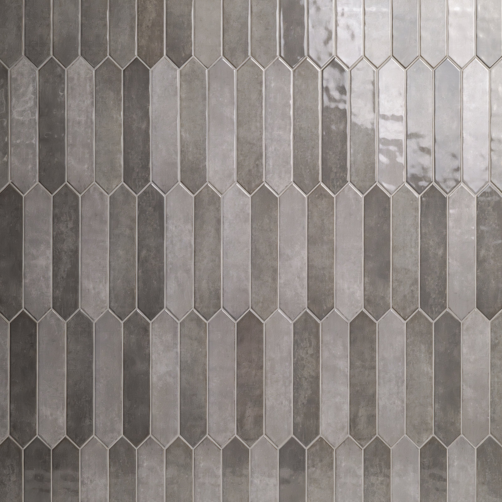 Hoku 2.5 in. x 13 in. Glossy Ceramic Picket Wall Tile, Shadow