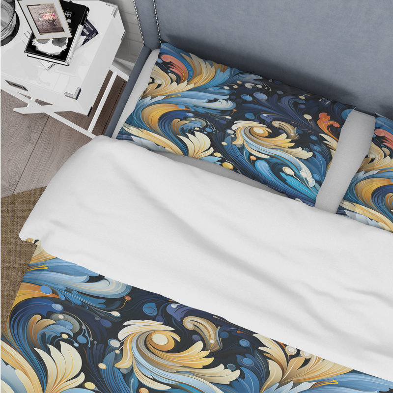 Literie Futuristic Fusion Paisley Pattern III, Housse de couette simple + 1 taie décorative stan