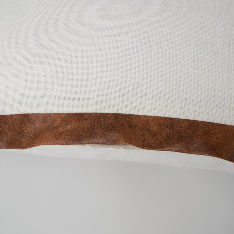 Cotton/Faux Leather, Polyester, Brown/Ivory