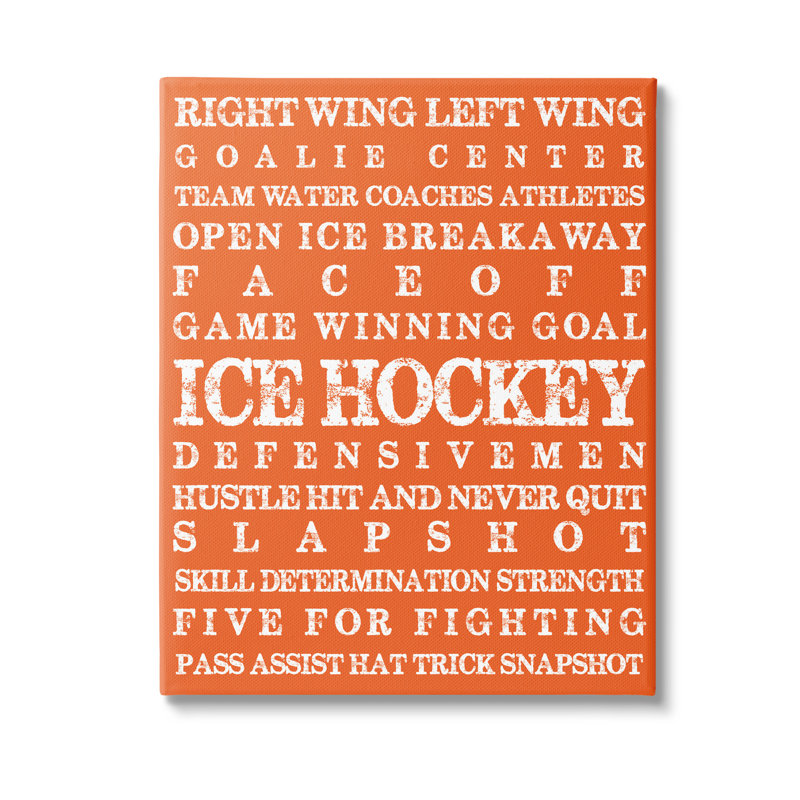 "Ice Hockey", art mural sur toile par Melody Hogan, H 40 po x l 30 po