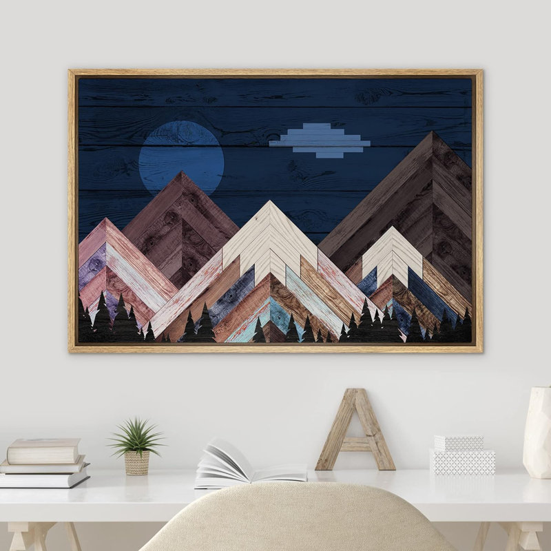 Western Blue Moon, ciel nocturne, montagne, forêt, Naturel, H 16 po x l 24 po x P 1,5 po