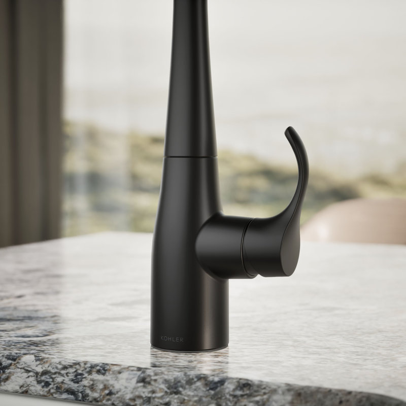 Simplice Single-Handle Bar Sink Faucet, Secondary Faucet with High-Arch Swing Spout, Matte Black
