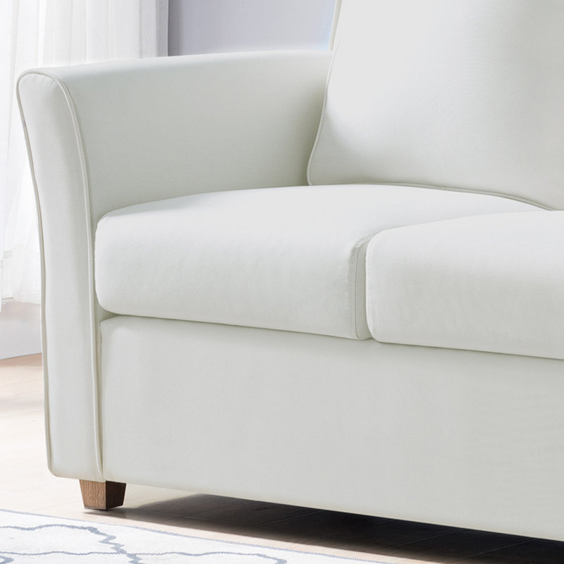 Flossmoor 52.25'' Faux Leather Loveseat, Cream Faux Leather