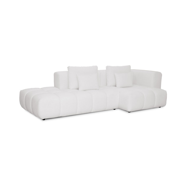 4 Seater Sofa & Chaise, Light Grey, Right Hand Facing