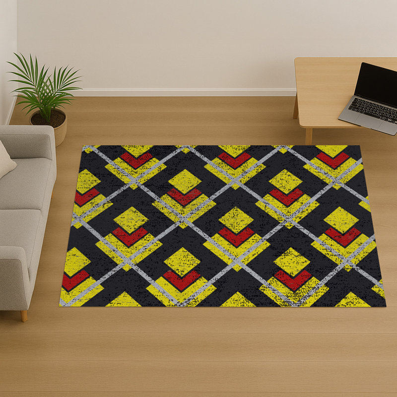 Geometric Area Rug, Rectangle 140 x 200 cm
