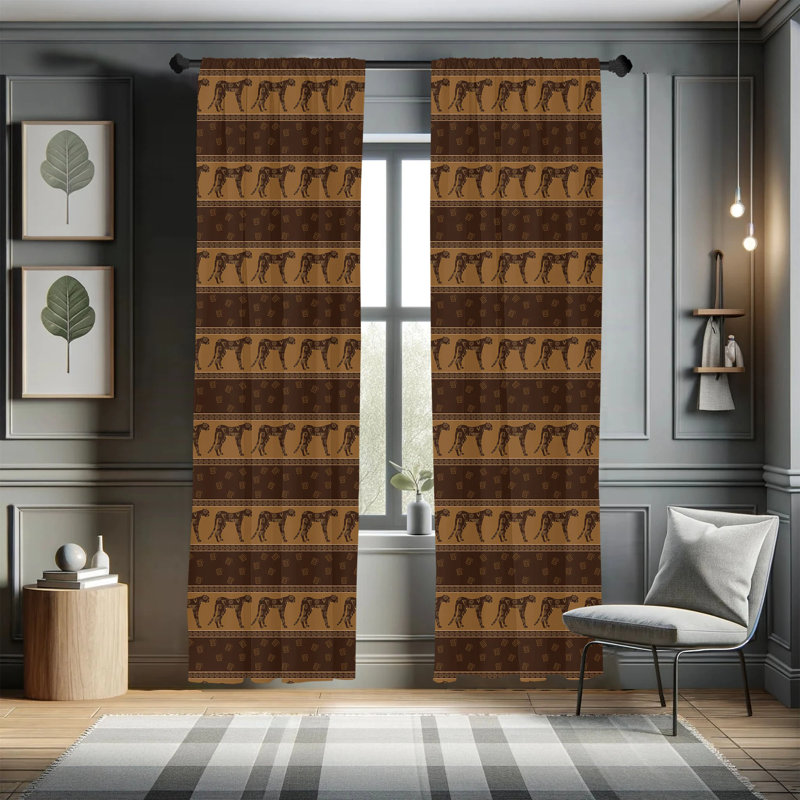 Safari Semi-Sheer Rod Pocket Curtain Panels, 28" x 63"