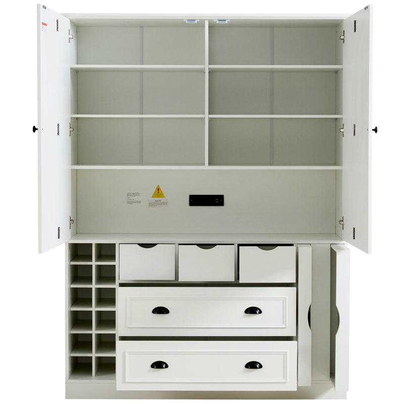 Armoire de rangement pour garde-manger Farmhouse, Blanc