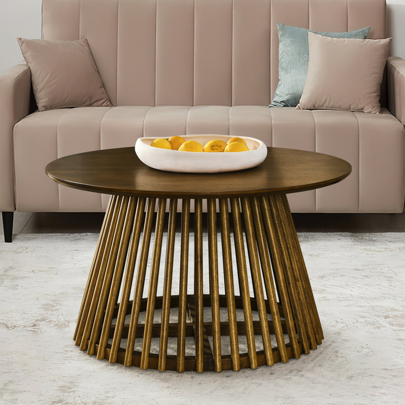 Table basse Lutricia, Noyer brun, H 18 po x l 32 po x P 32 po