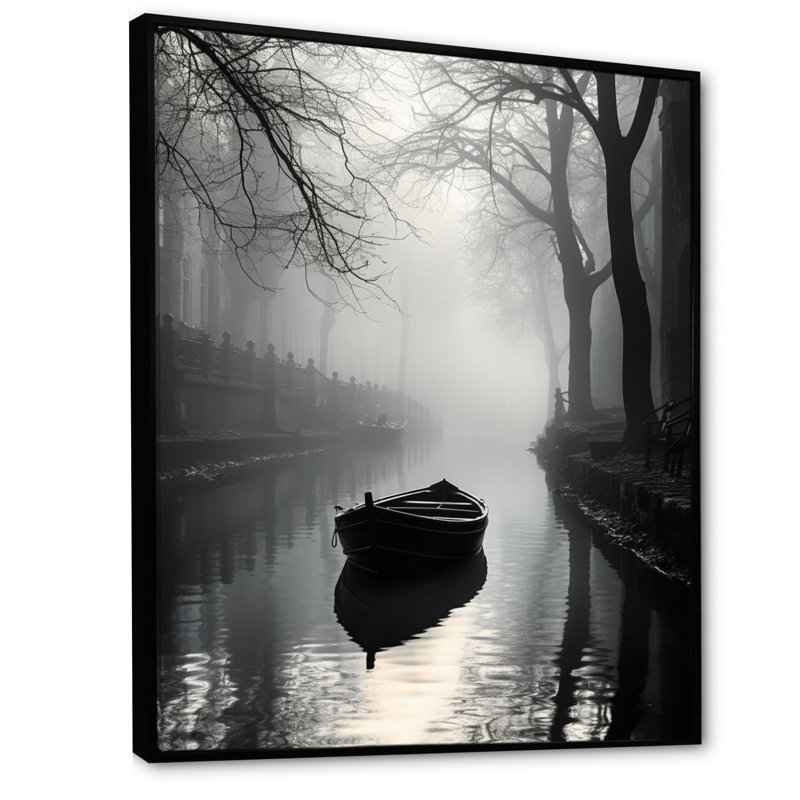 Impression sur toile graphite sur toile, Cadre flottant noir, H 32 po x l 24 po x P 1 po