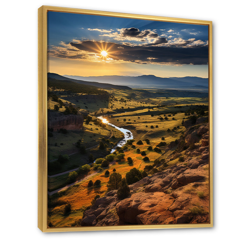 Barraco Colorado Landscape III - reproduction d'art sur toile, Cadre flottant doré, H 40 po x l 30 po x P 1,5 po