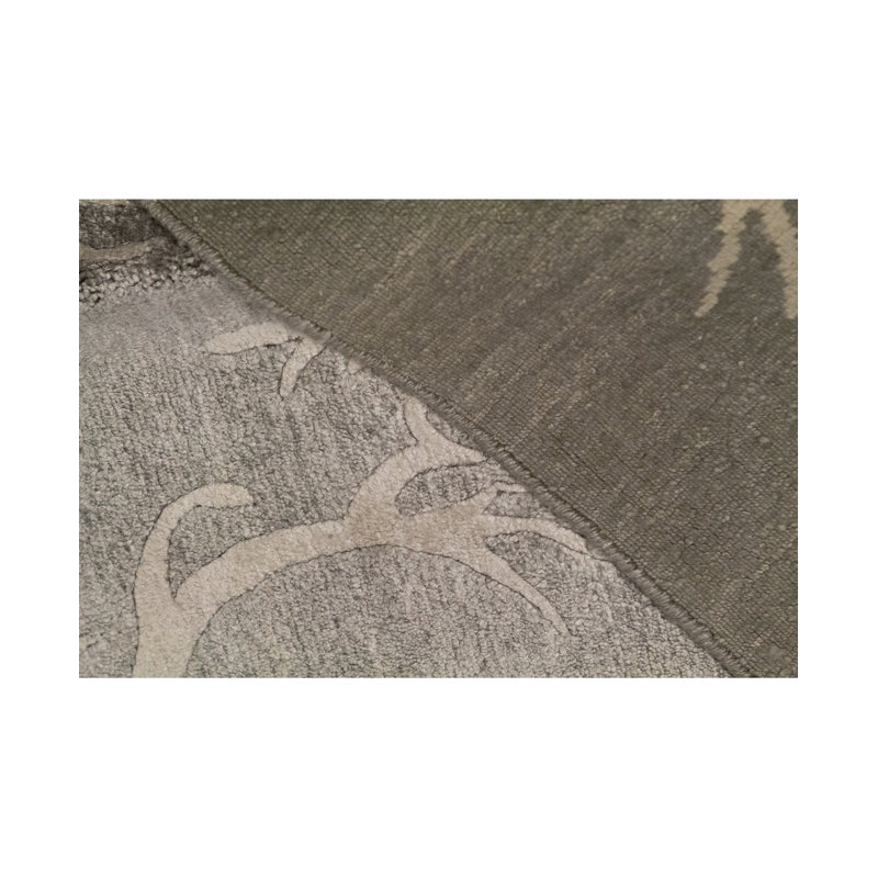 Tapis gris de haute qualité noué à la main