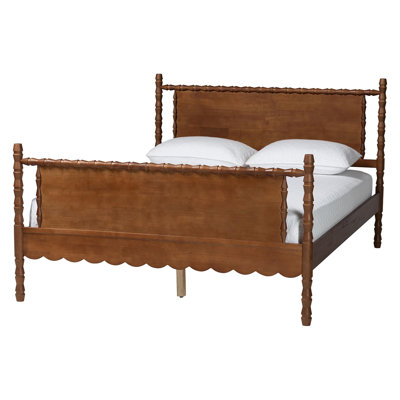 Lit plateforme en bois bobbin Baxton Studio Montclare, Queen