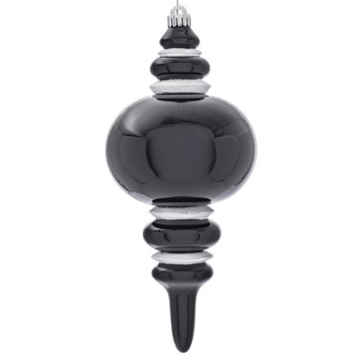  13" Black Candy Glitter Finial UV.