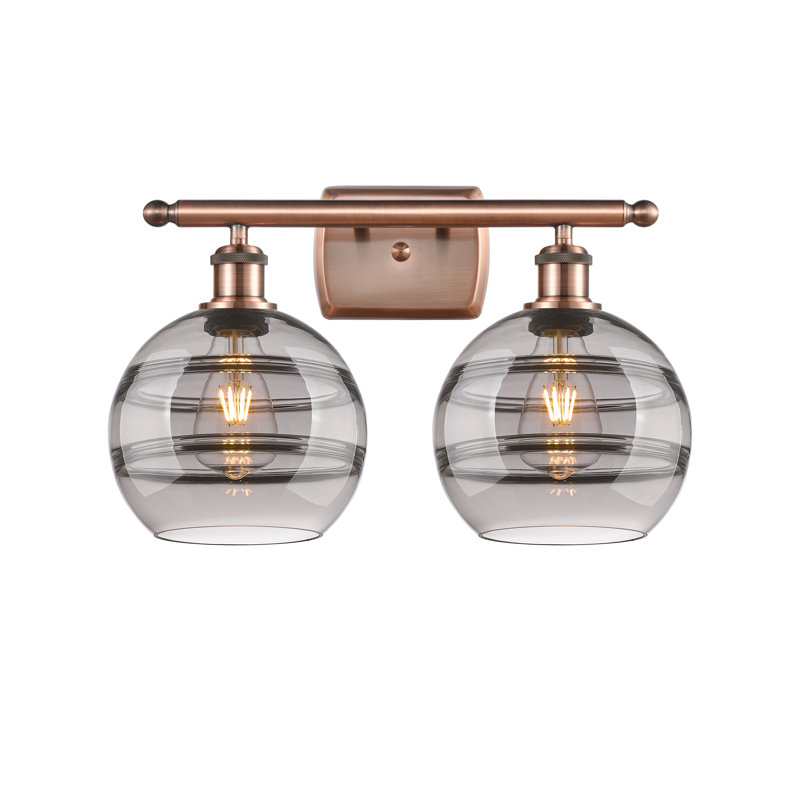 Bienes 2 - Light Dimmable Vanity Light, Antique Copper, Light Smoke