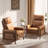 Mid-Century Modern Push-Back Recliner Chair, PU Leather Armchair-1189816473