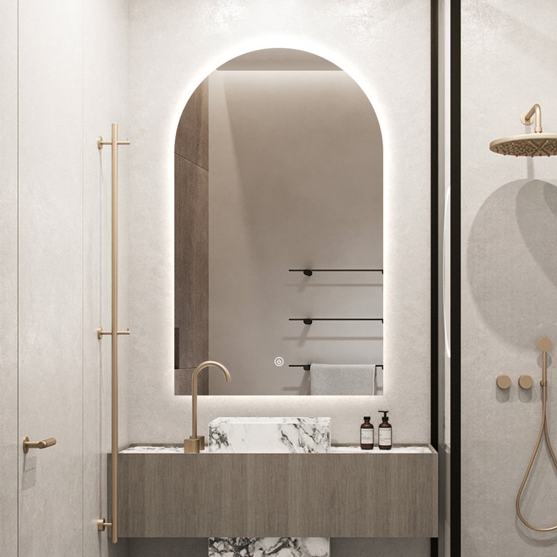 Rita 23.6 In. X 39.5 In. Arch Top LED Frameless Bathroom Vanity Mirror