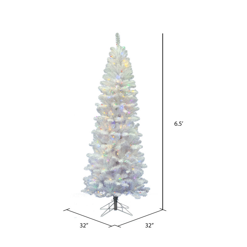 White Pine Artificial Christmas Tree with Multi-Colored Mini Lights