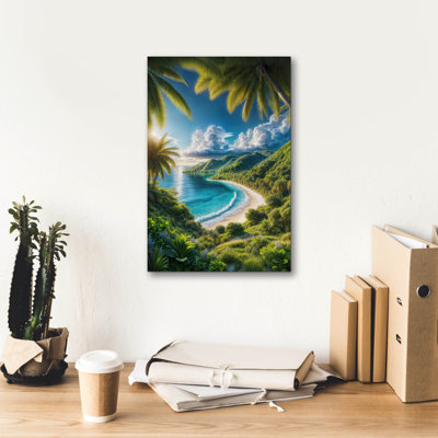  «Paradise Beach 8» par Rey Klimt, art mural sur toile, 12 po x 18 po