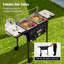 Chariot de friteuse au gaz propane double réservoir 4 gallons Feasto avec tables d'appoint pliables, acier inoxydable pour la cuisson en plein air