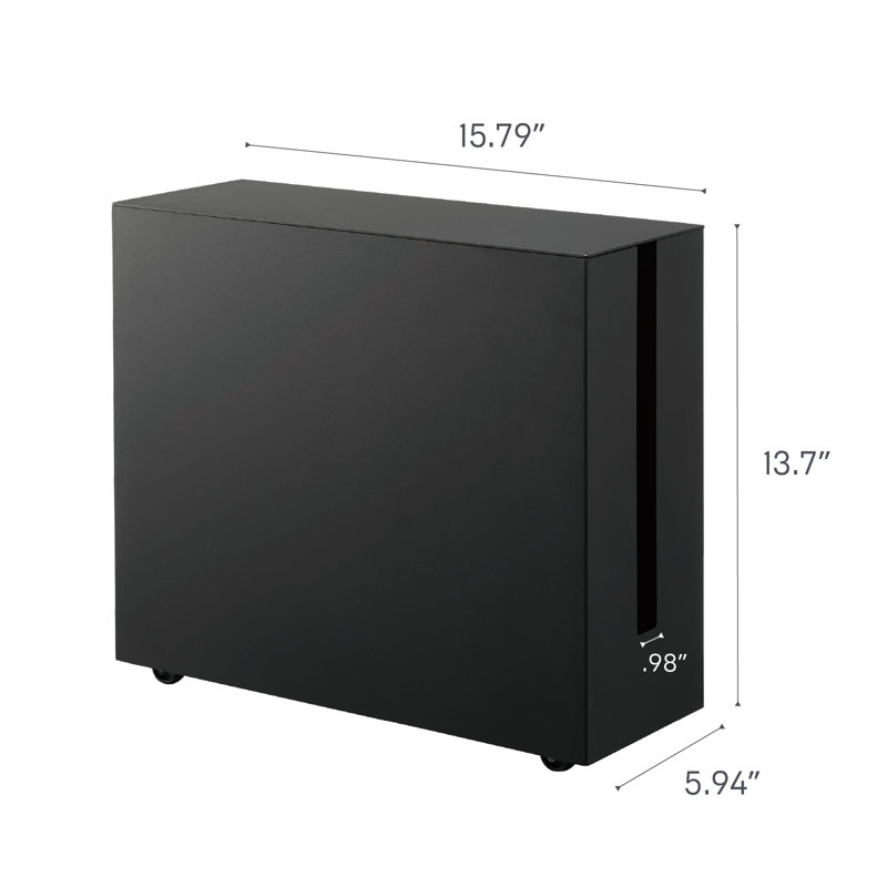 Black Steel Rolling Cable Management Box with Wheels