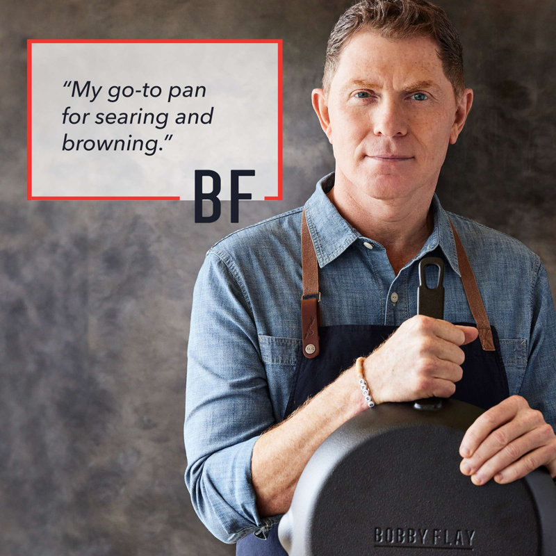 Bobby Flay 10" Black Cast Iron Skillet with Helper Handle
