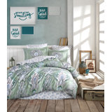 Ensemble de housse de couette 100% coton vert