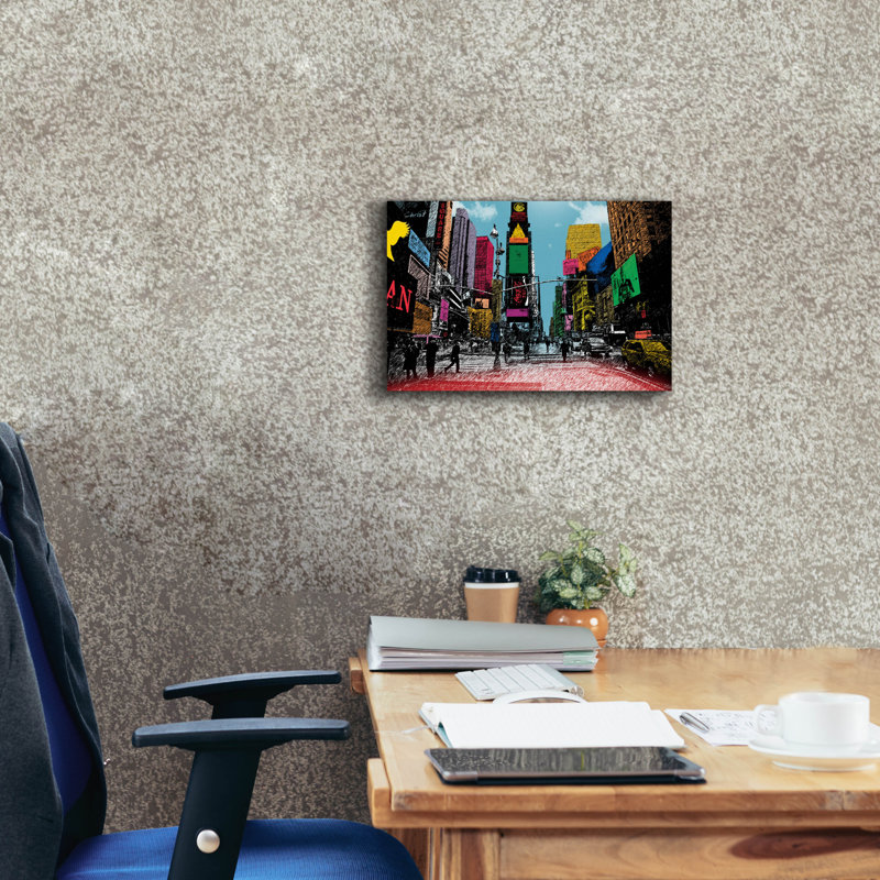 «Times Square» par Mark Ashkenazi, art mural sur toile, H 12 po x l 18 po x P 0,75 po