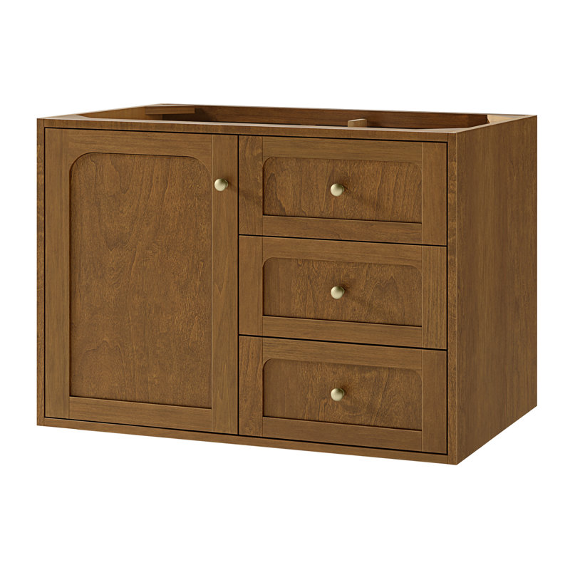 Laurent 36'' W Single Bathroom Vanity Base, Honey Oak