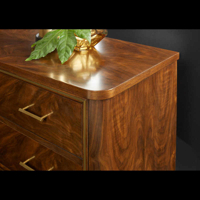 Commode de chevet tourbillon noyer