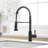 Kitchen Faucet With Pull Down Sprayer Black Stainless Steel Single Handle Pull Out Spring Sink Faucets-125507836
