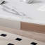 Bureau gris en pierre frittée ovale + bois manufacturé + acier laminé à froid avec 1 tiroir-356048400