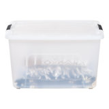 60 Qt./15 Gal. Plastic Storage Boxes with Latching Lids in White