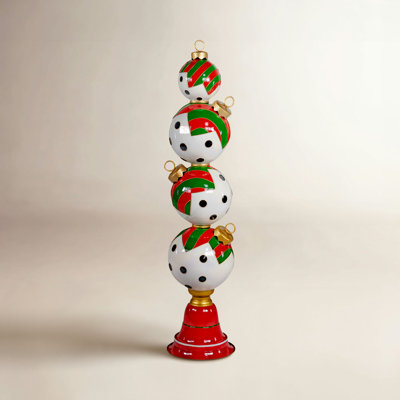Two Piece Set of Glossy Red Christmas Mailboxes with Gold Details
