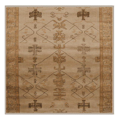 Machine Washable Art Deco Brown Area Rug