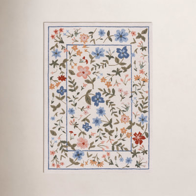 Hand-Tufted Wool Floral Outdoor Rug