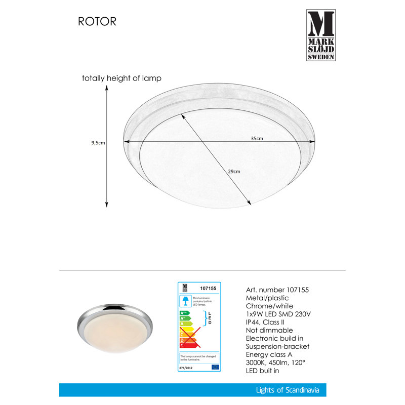 Bethune Acrylic LED Flush Mount, Chrome