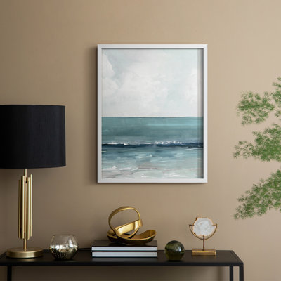 Teal Seas II Framed Print - Solid Wood