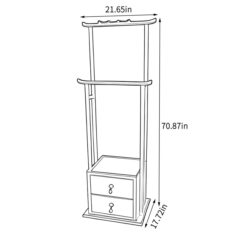 Portemanteau en bois de frêne massif