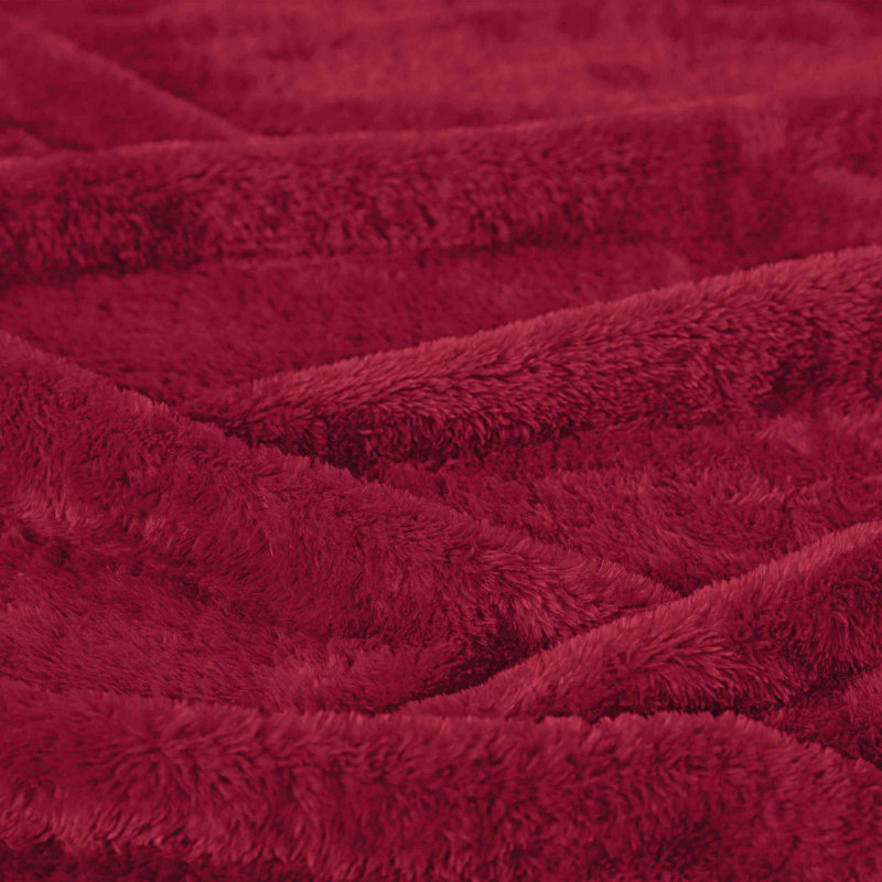 Couverture en molleton moelleux Nile Mills, Jeté XL, Rouge