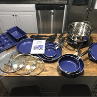 Mueller MC-24C 24pc Induction Ultraclad Kitchen Pots & Pans Sapphire New  Read