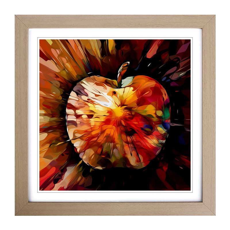 Apple Abstract - Framed Print, Oak