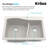 KRAUS Quarza™ 33" L Dual Mount 60/40 Double Bowl Granite Kitchen Sink and Strainers-51475994