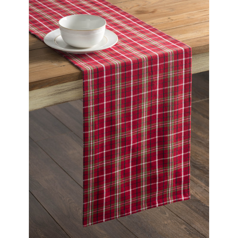 Checkered 100% Cotton Table Runner, Samba