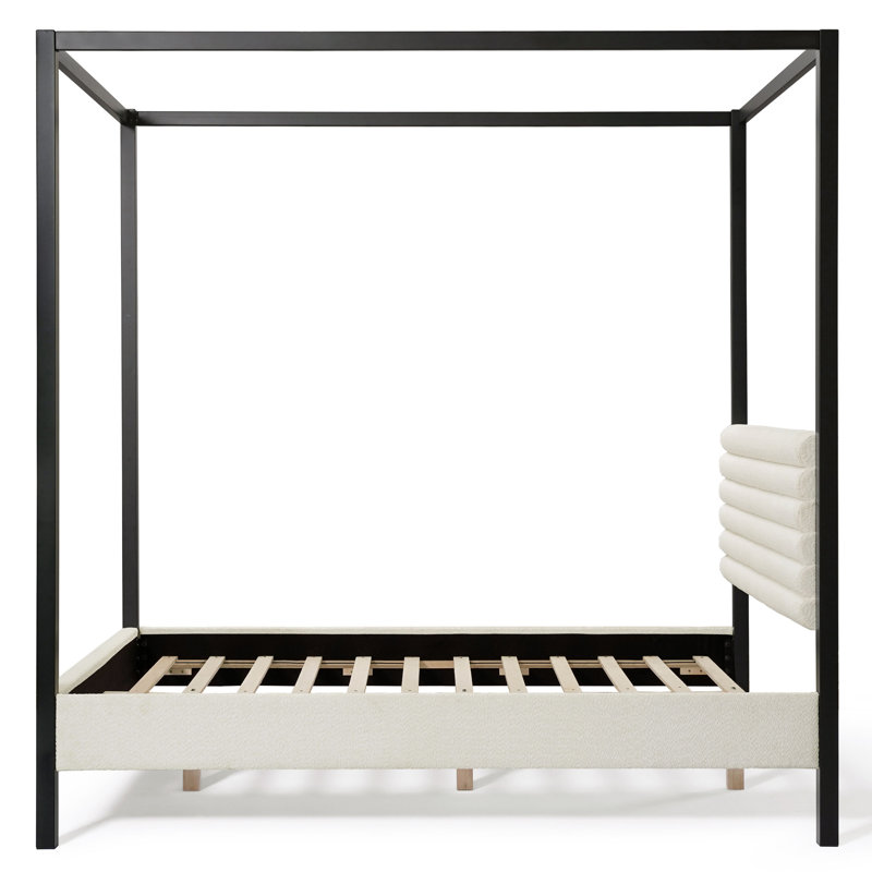 Casondra Upholstered Metal Canopy Bed