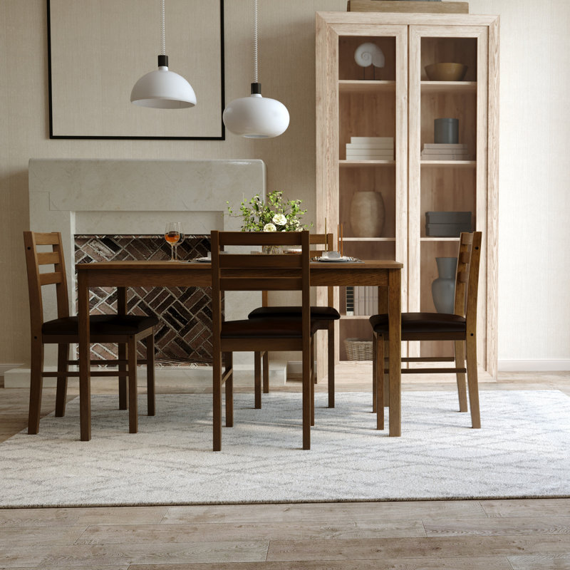Monseratt 4 - Person Four Leg Dining Set, Espresso
