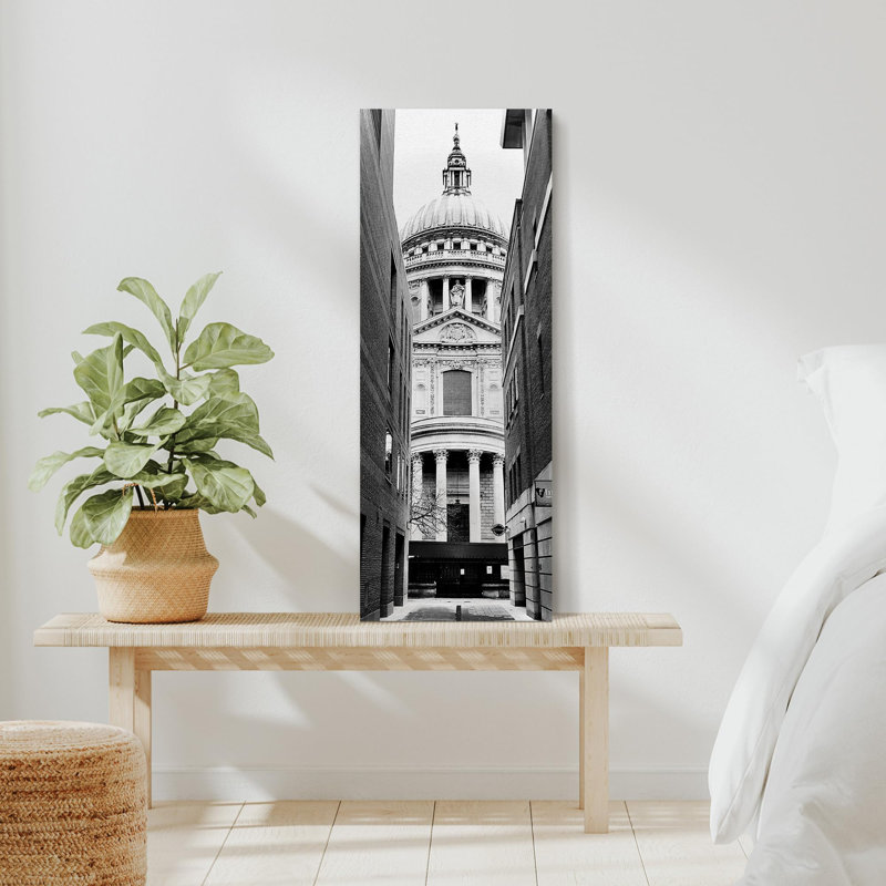 «Architecture Building Black and White City Architecture Scenes Travel Illustration Modern Art Decor on Canvas», reproduction de 2 pièces