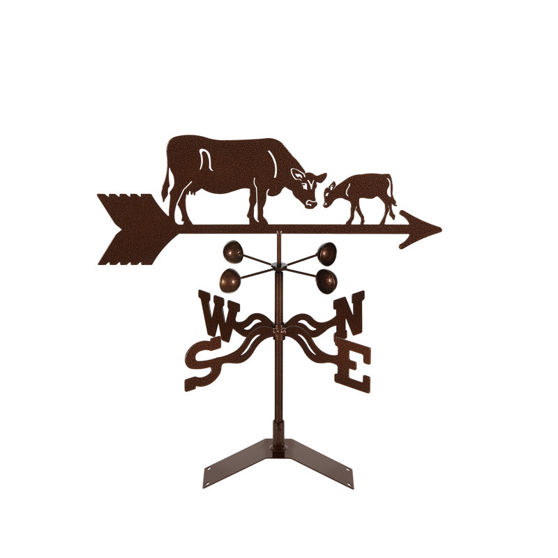 Vache Mieka avec girouette, Montage pour toit